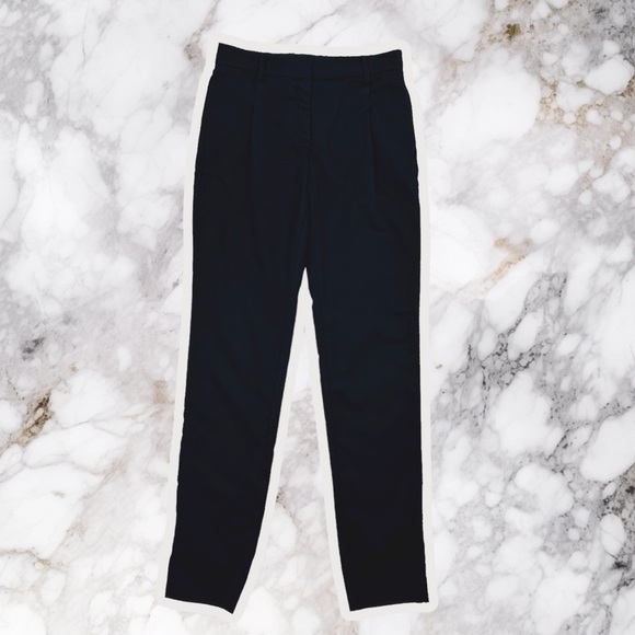 Valentino Pants - Valentino Vintage Black Virgin Wool Blend Pleat Front Trousers Size 00